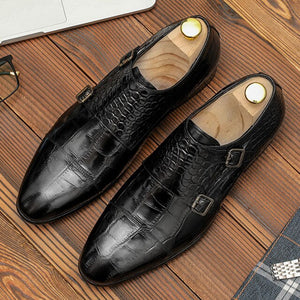 Men's Genuine Leather Round Toe Slip-On Closure Formal Wear Shoe