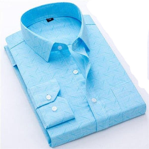 Men's Turndown Plaid Pattern Button Pockets Formal Wear Shirt
