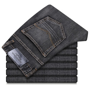 Men's Low Waist Plain Button Zipper Closure Pocket Denim Jeans