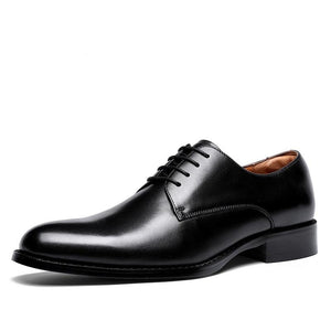 Men's Genuine Leather Pointed Toe Lace-Up Closure Formal Wear Shoes