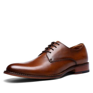 Men's Genuine Leather Pointed Toe Lace-Up Closure Formal Wear Shoes