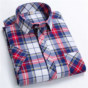 Men's Polyester Turn Down Collar Short Sleeve Casual Summer Shirt