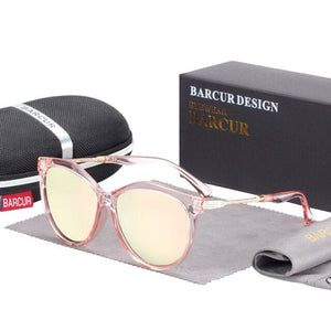 Women's Round Thin Frame Colored Polarised Lens Sunglasses