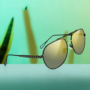 Men's Colorful Mirror Lens Alloy Frame Vintage Sunglasses