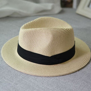 Women's Round Straw Striped Pattern Foldable Summer Wear Brim Hat