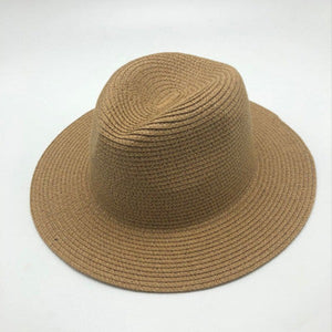 Women's Round Straw Striped Pattern Foldable Summer Wear Brim Hat