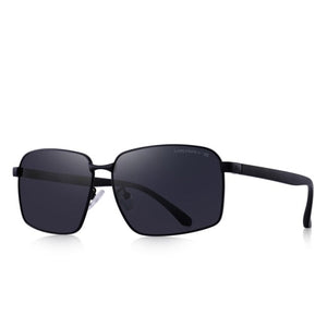 Men's Rectangular Mirror Thin Frame UV Polarized Sunglasses