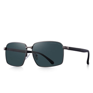 Men's Rectangular Mirror Thin Frame UV Polarized Sunglasses