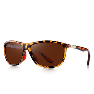 Men's Rectangular Color Mirror Thin Frame Polarized Sunglasses
