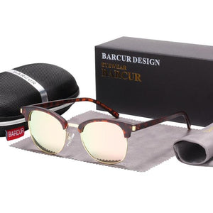 Women's Round Thick Frame Colored Lenses Polarized Sunglasses