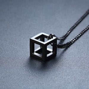 Men's Stainless Steel Square Vintage Punk Geometric Collier Necklace