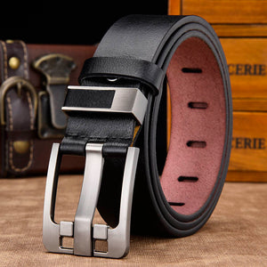 Men's Genuine Leather Pin Alloy Buckle Closure Vintage Belts