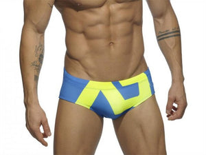 Men's Elastic Low Waist Striped Quick Dry Compression Swimwear Boxer