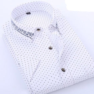 Men's Turndown Collar Short Sleeve Printed Casual Wear Shirt