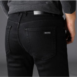 Men's Low Waist Plain Button Zipper Closure Pocket Denim Jeans
