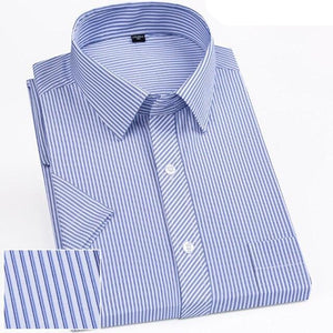 Men's Turndown Collar Long Sleeve Striped Pattern Formal Shirt