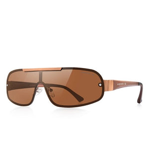 Men's HD Rectangular Integrated Lens UV400 Protection Sunglasses