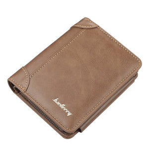 Men's Leather Slit Card Holder Pocket Bifold Hasp Closure Wallets