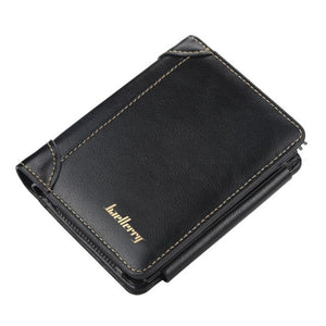 Men's Leather Slit Card Holder Pocket Bifold Hasp Closure Wallets