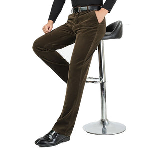 Men's High Waist Plain Button Zipper Closure Casual Wear Pants