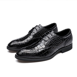 Men's Pointed Toe Lace Up Pattern Patchwork Formal Wear Shoes