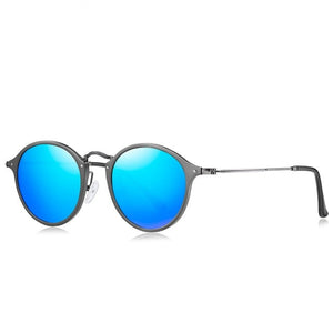 Women's Round Mirror Alloy Frame UV Polarized Vintage Sunglasses