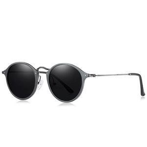 Women's Round Mirror Alloy Frame UV Polarized Vintage Sunglasses