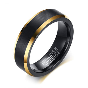 Men's Round 100% Tungsten Carbide Black Matte Engagement Ring