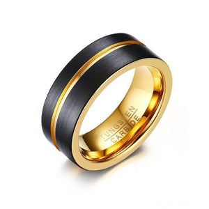 Men's 100% Tungsten Carbide Round Matte Gold Stud Ring
