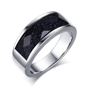 Men's 100% 925 Sterling Silver Color Starry Stone Engagement Ring