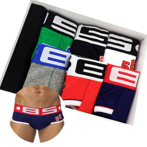 Men's Low Waist Cloth Printed Underpants Boxer Shorts Set