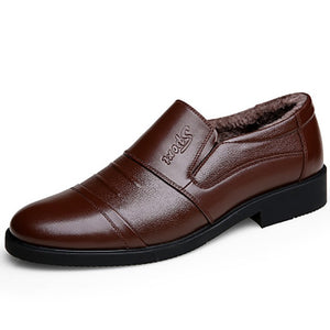 Men's Genuine Leather Pointed Toe Lace-Up Closure Formal Shoes