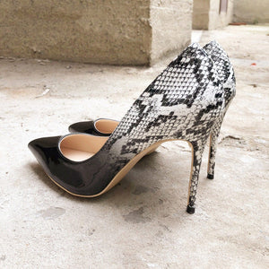 Women's Pointed Toe Skin Pattern High Heels Stilettos Shoes
