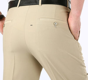 Men's High Waist Button Zipper Closure Casual Wear Office Pants