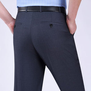 Men's Low Waist Plain Button Zipper Closure Side Pocket Pants