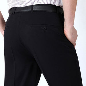 Men's Low Waist Plain Button Zipper Closure Side Pocket Pants