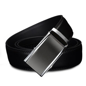 Men's Genuine Leather Strap Automatic Steel Buckle Closure Belt