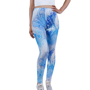 Women's High Waist Plaid Printed Quick Dry Compression Pants