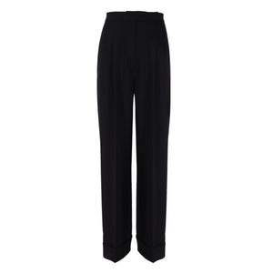 Women's High Waist Button Closure Full Flare Loose Palazzo Pants 