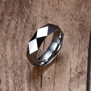 Men's 100% Tungsten Round Beveled Edges Classy Wedding Ring