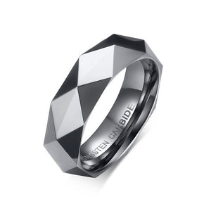 Men's 100% Tungsten Round Beveled Edges Classy Wedding Ring