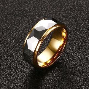 Men's 100% Tungsten Carbide Multi Prism Vintage Wedding Ring