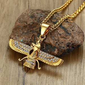 Men's Stainless Steel Egyptian Styled Pendant Chain Necklace