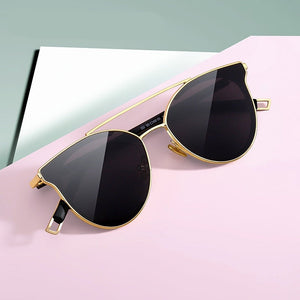 Women's Alloy Round Trending Design Protection Sunglasses