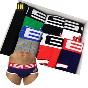 Men's Low Waist Cloth Printed Underpants Boxer Shorts Set