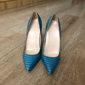 Women's Pointed Toe Plain Pattern Slip On High Heels Shoes