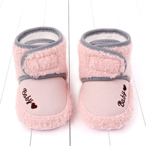 Baby's Round Toe Furry Non-Slip Warm Plush Infants Shoes