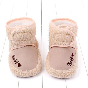 Baby's Round Toe Furry Non-Slip Warm Plush Infants Shoes