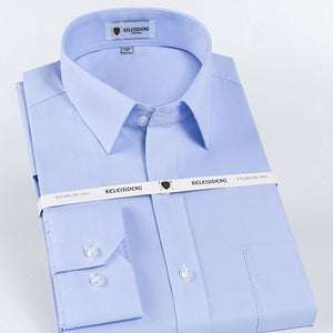Men's Turn Down Collar Plain Pattern Button Pockets Shirt