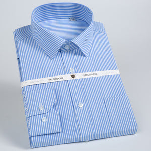 Men's Turn Down Collar Striped Pattern Office Wear Formal Shirt